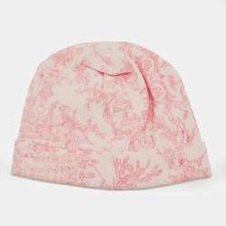 Pre Owned Baby Dior Pink Toile de Jouy Print Cotton Cap 