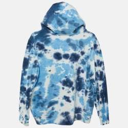 Pre Owned Dior Kids Blue Tie-Dye Cotton Hooded Sweatshirt Size 12 Yrs