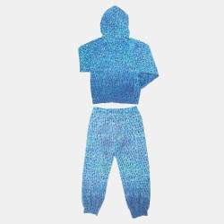 Pre Owned Dior Blue Oblique Jersey Hoodie and Pants Tracksuit 8 Yrs