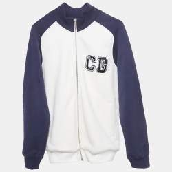 مملوكة مسبقًا Dior Kids Blue/White Cotton Varsity Jacket 12Yrs