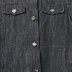 مملوكة مسبقًا Christian Dior Kids Blue Faux Shearling and Denim Jacket 6Yrs