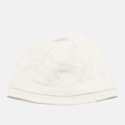 مملوكة مسبقًا Dior Baby Ivory Embroidered Cotton Hat Size T1