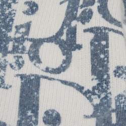 Pre Owned Baby Dior White/Blue Dior Oblique Pattern Sweater and Pants Set 24M