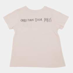 Pre Owned Dior x Shawn Stussy Kids Logo Embroidered Jersey T-Shirt 6Yrs