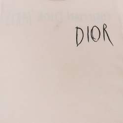 Pre Owned Dior x Shawn Stussy Kids Logo Embroidered Jersey T-Shirt 6Yrs