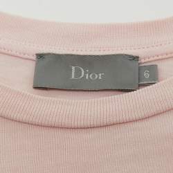 Pre Owned Dior x Shawn Stussy Kids Logo Embroidered Jersey T-Shirt 6Yrs