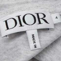 Pre Owned Dior Kids Grey 1967 Dior Print Cotton T-Shirt Size 4 Yrs