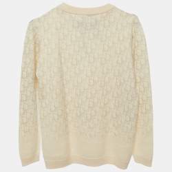 Pre Owned Dior Kids Yellow Oblique Rib Knit Long Sleeve Sweater 13 Yrs 