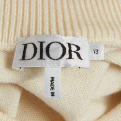 Pre Owned Dior Kids Yellow Oblique Rib Knit Long Sleeve Sweater 13 Yrs 