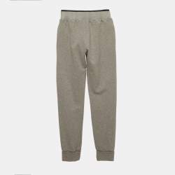 Pre Owned Dior Kids Grey Logo Embroidered Jersey Joggers 10 Yrs