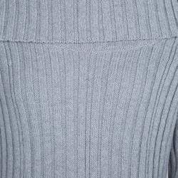 Pre Owned فستان بلوفر دولتشي أند غابانا تريكو رصاصي مضلع 12 سنة