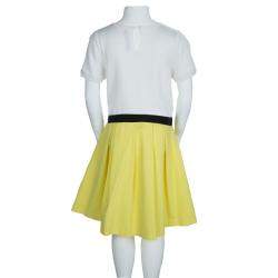 Pre Owned Dior Colorblock Pleated Short Sleeve Dress 12 Yrs