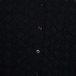 Dior Black Wool Perforated Diamond Pattern Buttondown Cardigan 10 Yrs