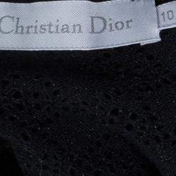 Dior Black Wool Perforated Diamond Pattern Buttondown Cardigan 10 Yrs