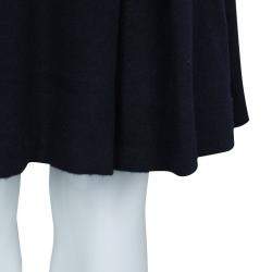 Pre Owned Dior Black Wool and Jersey Box Pleat Detail Long Sleeve Dress 10 Yrs