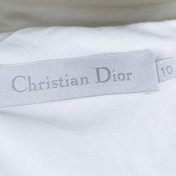 Dior White Mesh Multicolor Polka-Dot Embroidered Top 10 Yrs