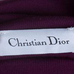 Pre Owned Dior Burgundy Knit Turtleneck Long Sleeve Top 8 Yrs