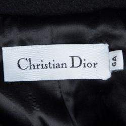 Dior Black Textured Wool Coat 6 Yrs