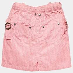 Pre Owned Dior Pink Oblique Print Cotton Skirt 5Yrs 