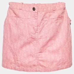 Pre Owned Dior Pink Oblique Print Cotton Skirt 5Yrs 
