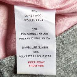 Pre Owned Dior Kids Grey Wool Mini Skirt 6 Yrs