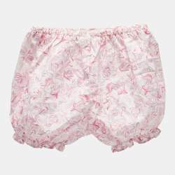 Baby Dior Pink Printed Cotton Dress and Shorts Set 36 M