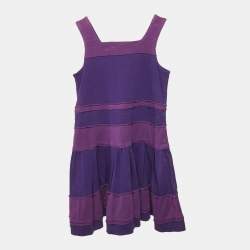 Dior Kids Purple Cotton Knit Sleeveless Dress 4 Yrs