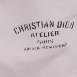 Pre Owned Baby Dior Pink Logo Print Cotton Knit Track Pants 36 M