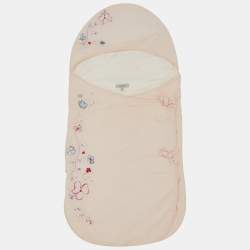 Baby Dior Light Pink Embroidered Cotton Sleeping Bag