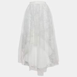 Dior Kids White Tulle Asymmetric Skirt 10 Yrs