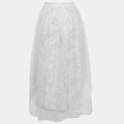 Dior Kids White Tulle Asymmetric Skirt 10 Yrs