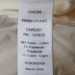Pre Owned Dior Kids White Heart Logo Embossed Cotton Drill Wide Leg Trousers 13 Yrs