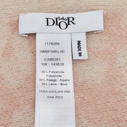 Pre Owned Baby Dior Light Pink Leopard Pattern Wool Knit Blanket