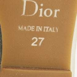 Pre Owned Dior Metallic Leather Miss B Ballet Flats Size 27