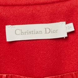مملوكة مسبقًا Christian Dior Kids Red Felt Coat 12+Yrs