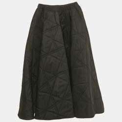 Pre Owned تنورة طويلة مبطنة نايلون أسود ديور 8 سنوات