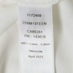 مملوكة مسبقًا تيشيرت جيرسي مطرز بشعار أبيض من ديور للأطفال 8 سنوات