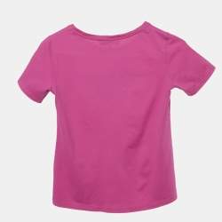 Pre Owned تي شيرت ديور قطن محبوك وردي بتفاصيل شعار 10 سنوات