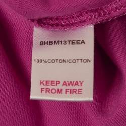 Pre Owned تي شيرت ديور قطن محبوك وردي بتفاصيل شعار 10 سنوات