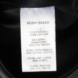 Pre Owned Christian Dior Kids Black Leather Zip-Up Jacket 6 Yrs