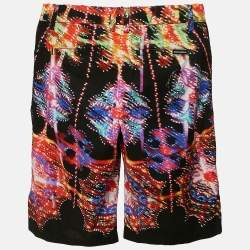 Pre Owned Dolce & Gabbana Kids Black Printed Cotton Bermuda Shorts 9/10 Yrs 