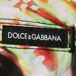 Pre Owned Dolce & Gabbana Kids Black Printed Cotton Bermuda Shorts 9/10 Yrs 