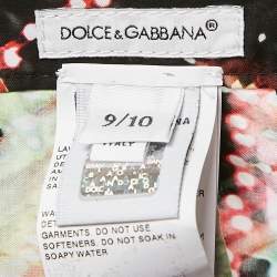 Pre Owned Dolce & Gabbana Kids Black Printed Cotton Bermuda Shorts 9/10 Yrs 
