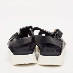 Dolce & Gabbana Black Leather Flat Sandals Size 31