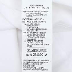 Pre Owned Dolce & Gabbana White Jersey Logo T Shirt 6-9 Month
