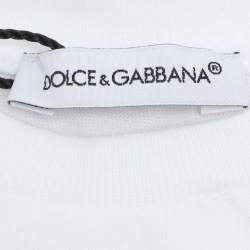 Pre Owned Dolce & Gabbana White Jersey Anchor Print T-Shirt 6-9 Month