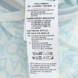 Pre Owned Dolce & Gabbana Blue/White Logo Print Knit Shorts 6-9 Month