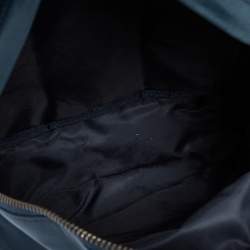 Pre Owned Dolce & Gabbana Blue Nylon  Logo Plaque Small Backpack