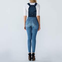 Pre Owned Dolce & Gabbana Blue Nylon  Logo Plaque Small Backpack