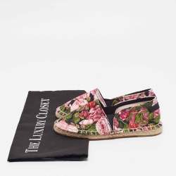 Dolce & Gabbana Tricolor Floral Print Canvas Espadrille Flats Size 31 (Kids)